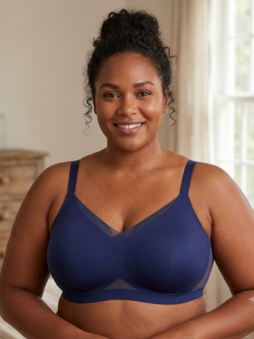 Honeylove Seamless Navy Wireless Full-Coverage Bra Size 3X